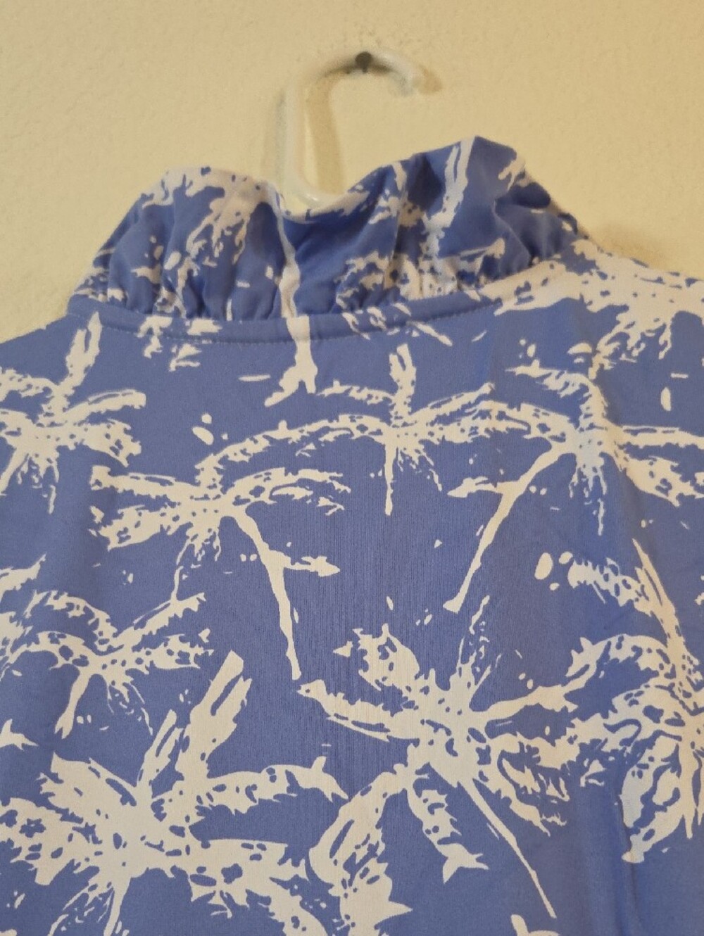 Lulu-B Blue and White Palm-Print Maxi Dress - Picture 7 of 7